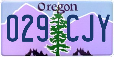 OR license plate 029CJY