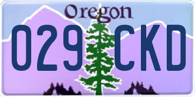 OR license plate 029CKD
