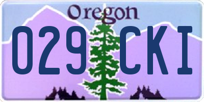 OR license plate 029CKI