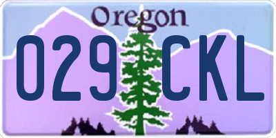 OR license plate 029CKL