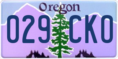 OR license plate 029CKO