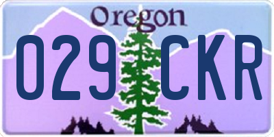 OR license plate 029CKR