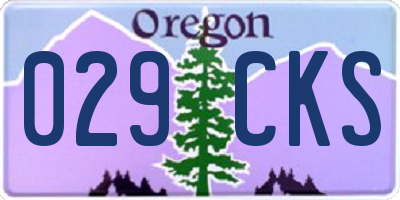 OR license plate 029CKS
