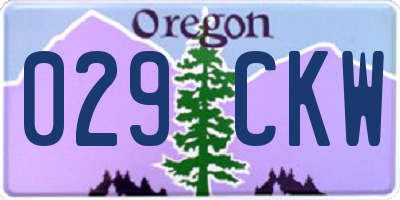OR license plate 029CKW