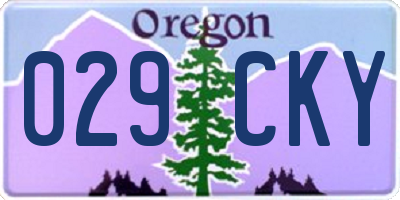 OR license plate 029CKY