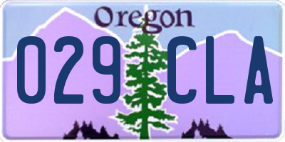 OR license plate 029CLA