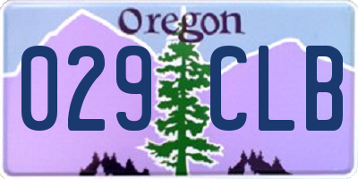 OR license plate 029CLB