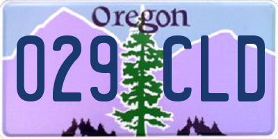 OR license plate 029CLD