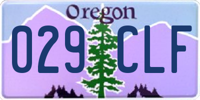 OR license plate 029CLF