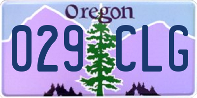 OR license plate 029CLG