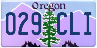 OR license plate 029CLI