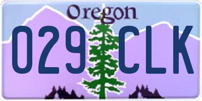 OR license plate 029CLK