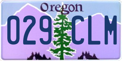 OR license plate 029CLM