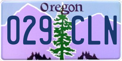 OR license plate 029CLN