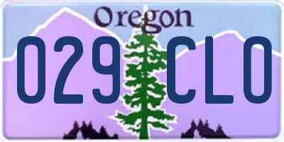OR license plate 029CLO