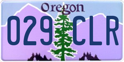 OR license plate 029CLR