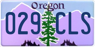 OR license plate 029CLS