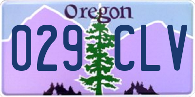 OR license plate 029CLV