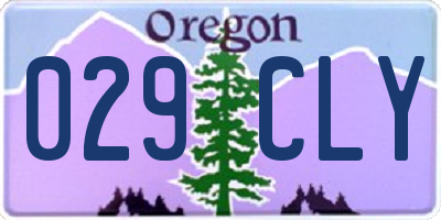 OR license plate 029CLY