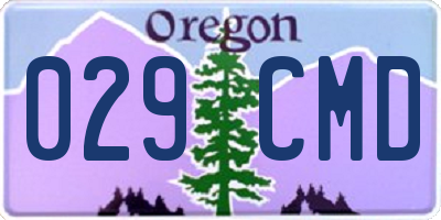 OR license plate 029CMD