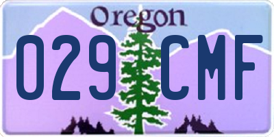 OR license plate 029CMF