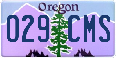 OR license plate 029CMS