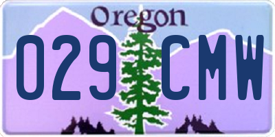 OR license plate 029CMW