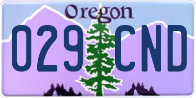OR license plate 029CND