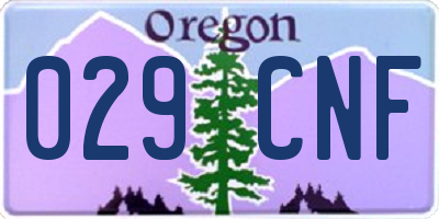 OR license plate 029CNF