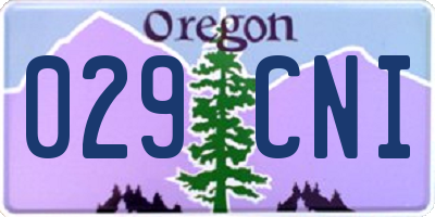 OR license plate 029CNI