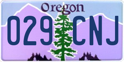 OR license plate 029CNJ