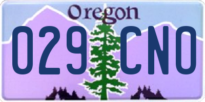OR license plate 029CNO