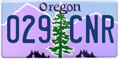 OR license plate 029CNR