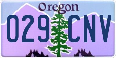 OR license plate 029CNV