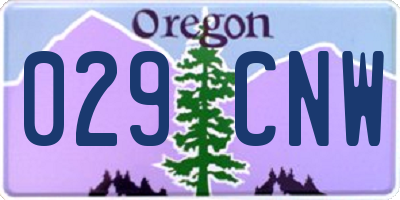 OR license plate 029CNW