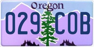 OR license plate 029COB