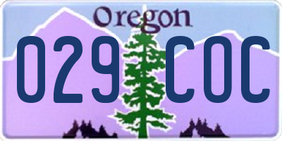 OR license plate 029COC