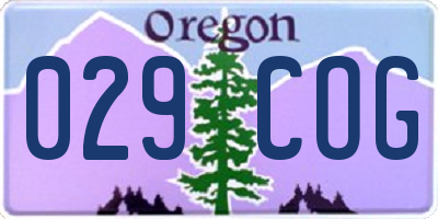 OR license plate 029COG