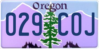 OR license plate 029COJ