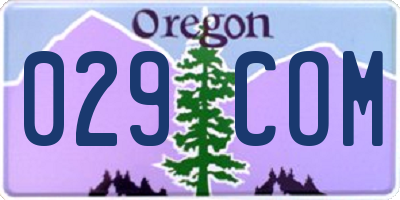 OR license plate 029COM