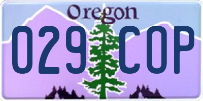 OR license plate 029COP