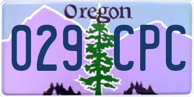 OR license plate 029CPC