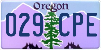 OR license plate 029CPE
