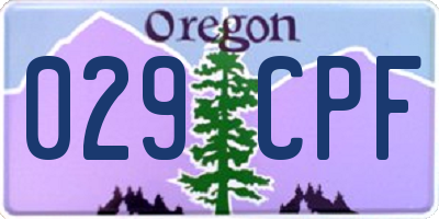 OR license plate 029CPF