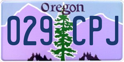 OR license plate 029CPJ