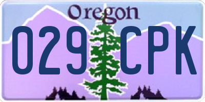 OR license plate 029CPK