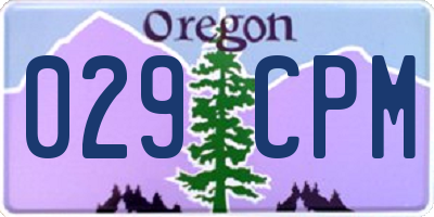 OR license plate 029CPM