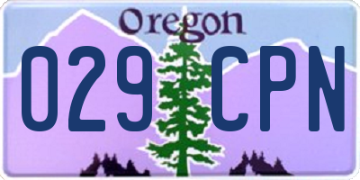 OR license plate 029CPN