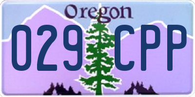 OR license plate 029CPP