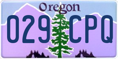 OR license plate 029CPQ